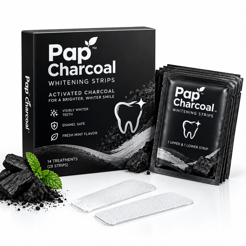 PAP Charcoal Whitening Strips - Clean box